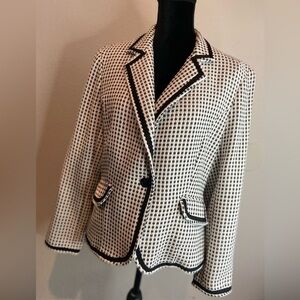 Norton McNaughton~Vtg Textured Square Design~(1) Button~(2) Pocket Blazer~Size L